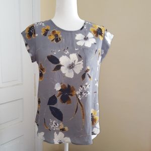 Gray flowered blouse